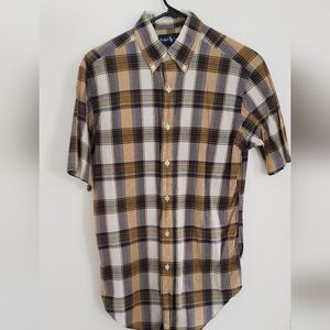 Ralph Lauren Men's Plaid Button Down Shirt - Black, Yellow, White